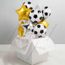 Букет шаров Футбольное золото, в большой коробке