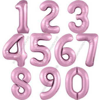 Шары-цифры Розовые гелиевые, 90см