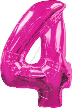 Шары цифры МАЛИНОВЫЕ с гелием