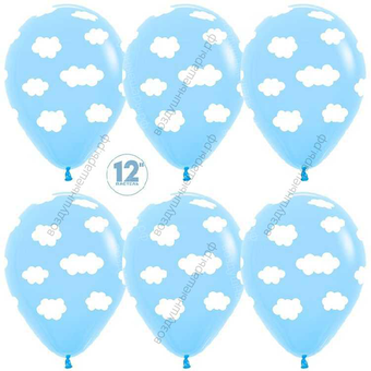 Шар с гелием  Облака, Светло-голубой (039), пастель, 5 ст, 30 см.