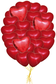 50 шаров + 3 сердца Красные сердца с сердечками