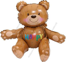 Шар с гелием  Фигура, Сидячий мишка, Коричневый, 51 см.