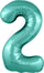 Шар (40''/102 см) Цифра, 2 Slim, Бискайский зеленый, 1 шт. в упак.