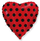 Шар с гелием  Сердце, Черные точки, Красный, 46 см.