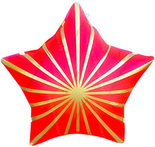 Шар с гелием Звезда, Новогодняя, Красный 46 см.