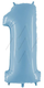 Шар (40''/102 см) Цифра, 1, Голубой, 1 шт.