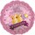 Воздушный шар (18''/46 см) Круг, С Днем рождения (корона принцессы), Розовый, 1 шт.