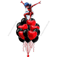 Облако из шаров с фигурой Леди Баг