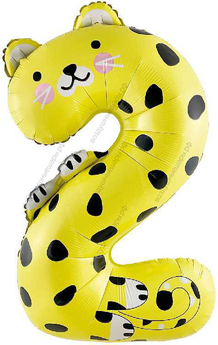 Шары-цифры смешные Звери с гелием, 90 см