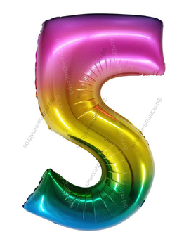 Шары цифры РАДУЖНЫЕ с гелием