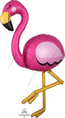 Шар  с гелием, ходячий Фламинго розовый премиум шар ходячий