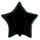Шар с гелием  Звезда Черная пастель, 46 см.
