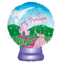 Шар с гелием  Фигура, Стеклянный шар с принцессой, 56 см.