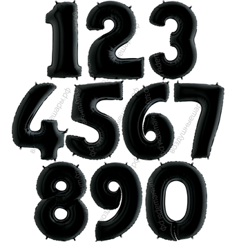 Шары цифры ЧЕРНЫЕ с гелием