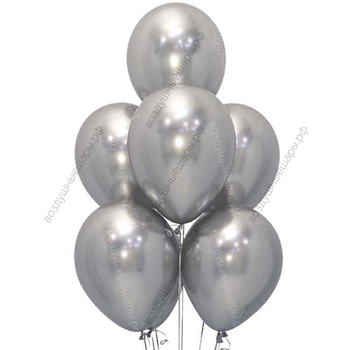 Шары хром Серебро с гелием, серебряные гелиевые шарики хром