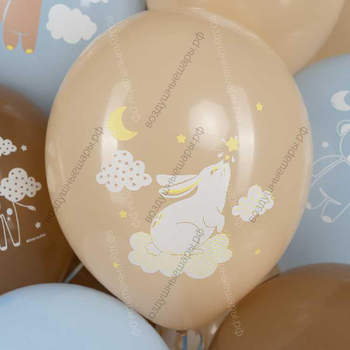 Шар с гелием Любимые Зверята, нежное ассорти, пастель, 30 см.