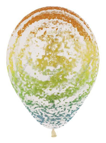 Воздушный Шар с гелием  Граффити, Радуга, Прозрачный , кристалл, 30 см.
