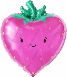Шар с гелием, Клубника розовая, 61 см.