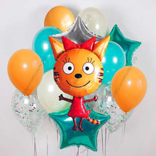 Шарик Карамелька с букетом гелиевых шаров, Три кота