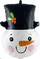 Шар (23''/58 см) Фигура, Голова, Снеговик в цилиндре, 1 шт.