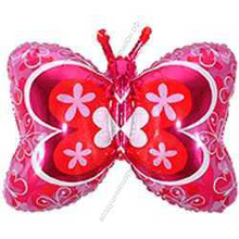 Шар с гелием  Фигура, Бабочка Декор, Фуше, 89 см.