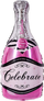 Шар (39''/99 см) Фигура, Бутылка шампанского, Розовый, 1 шт.