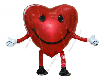 Шар Сердце с гелием, ходячий