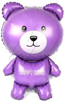 Шар с гелием  Фигура, Мишка, Фиолетовый, 91 см.
