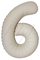 Шар (40''/102 см) Цифра, 6 Slim, Кремовый Латте, Матовый, 1 шт. в уп., B901916MCL
