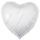 Шар (18''/46 см) Сердце, Белый, 1 шт.