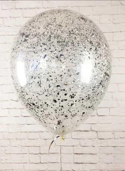 Прозрачные воздушные шары с конфетти, серебристые блестки