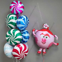 Фотозона Смешарики Нюша  и фонтан леденцов