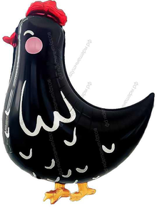 Шар с гелием Курица черная,  76см.