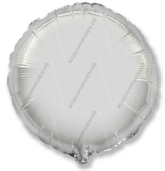 Шар с гелием Большой  Круг, Серебро, 81 см.