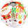 Фольгированный шар (18''/46 см) Круг, Веселый Дед Мороз, 1 шт.