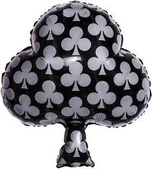 Шар с гелием Карточная масть Трефы, Черный 66 см
