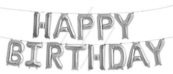 Надпись "Happy Birthday", надутая воздухом