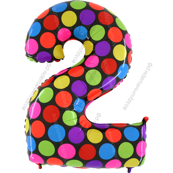 Шары цифры в ГОРОШЕК с гелием