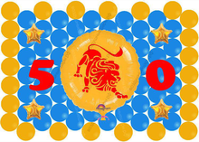 Панно из шаров юбилейное  для мужчины "Зодиак"