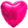 Фольгированный шар (18''/46 см) Сердце, Фуше, 1 шт.