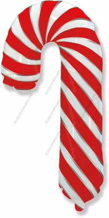 Шар с гелием Леденец- трость большая, Красно- белая, 99 см