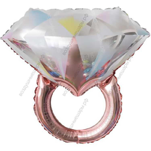 Шар с гелием  Фигура, Кольцо с бриллиантом, Розовое Золото, 69 см.