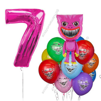 Украшение с шаром Киси Миси на 7 лет дочке