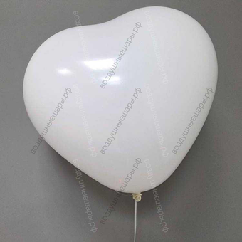 Белое сердце латексное, с гелием большое, 40 см