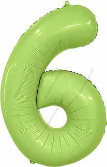 Шары цифры Мистик, Фисташка сатин с гелием, 90 см.