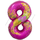 Воздушный шар (34''/86 см) Цифра, 8 Марта, Фуше 1 шт.