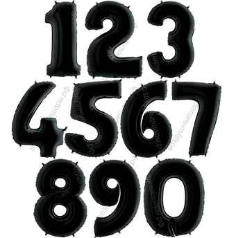 Шары цифры ЧЕРНЫЕ с гелием