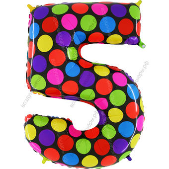 Шары цифры в ГОРОШЕК с гелием