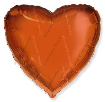 Шар с гелием  Сердце, Оранжевый, 46 см.