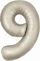 Шар (40''/102 см) Цифра, 9 Slim, Мистик, Кремовый, Сатин, 1 шт. в уп.